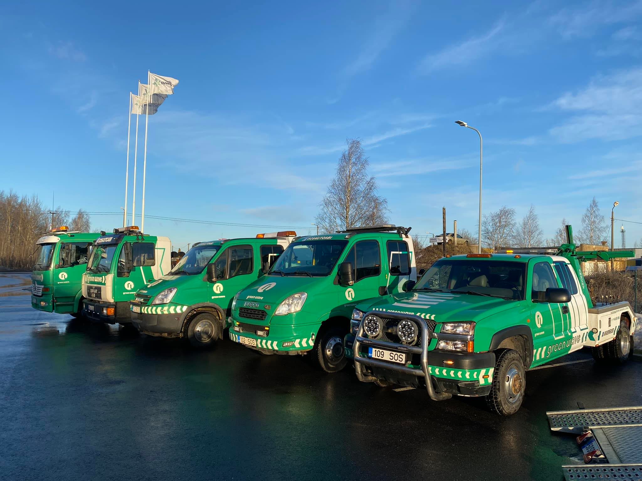 SOS Autoabi puksiirveokite park
